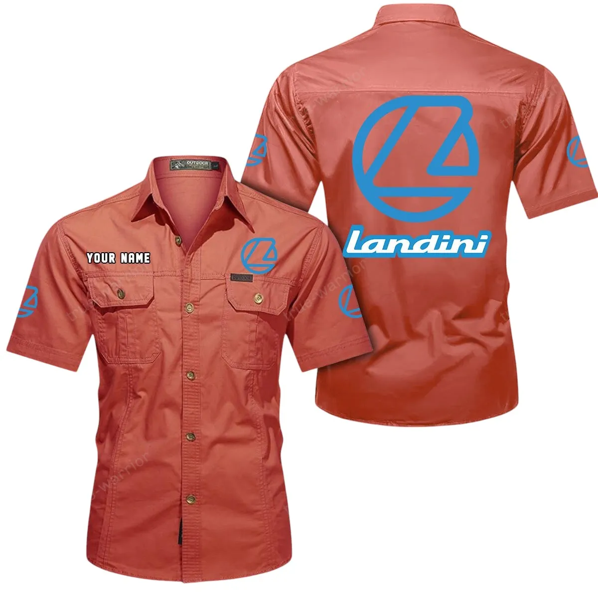 Tractors Lovers Gift Short Sleeved Shirt, Button Up Shirt Exclusive Logo For Car Owners CAR444052625956 - Red