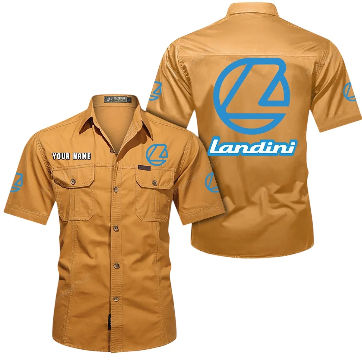 Tractors Lovers Gift Short Sleeved Shirt, Button Up Shirt Exclusive Logo For Car Owners CAR444052625956 - Turmeric