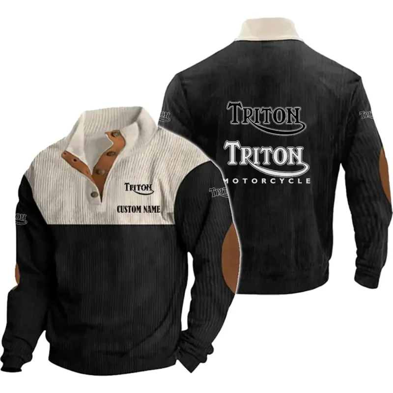 Car Men's Stand Up Collar Base Shirt, Collar Hoodie Exclusive Logo For Car Motorcycles Fans CAR20012194 - Black