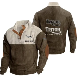Car Men's Stand Up Collar Base Shirt, Collar Hoodie Exclusive Logo For Car Motorcycles Fans CAR20012194 - Brown