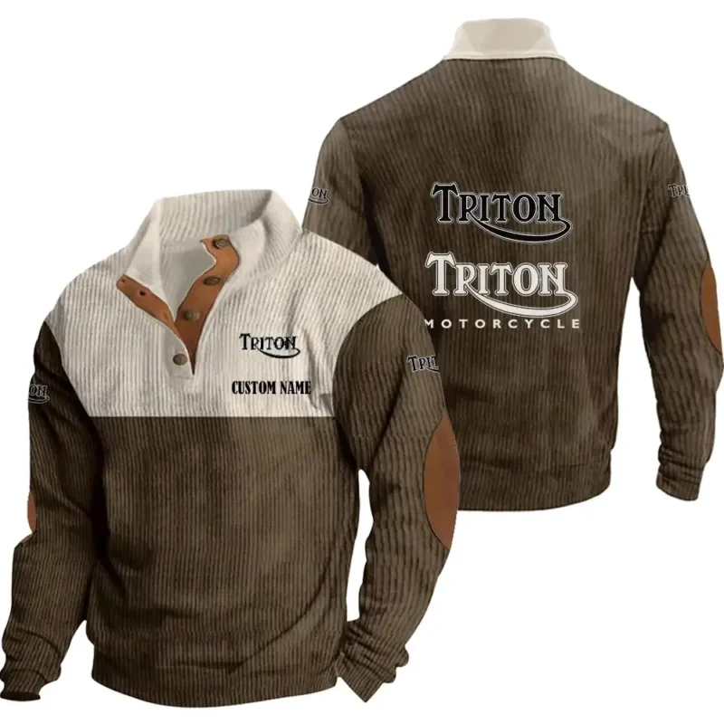 Car Men's Stand Up Collar Base Shirt, Collar Hoodie Exclusive Logo For Car Motorcycles Fans CAR20012194 - Brown