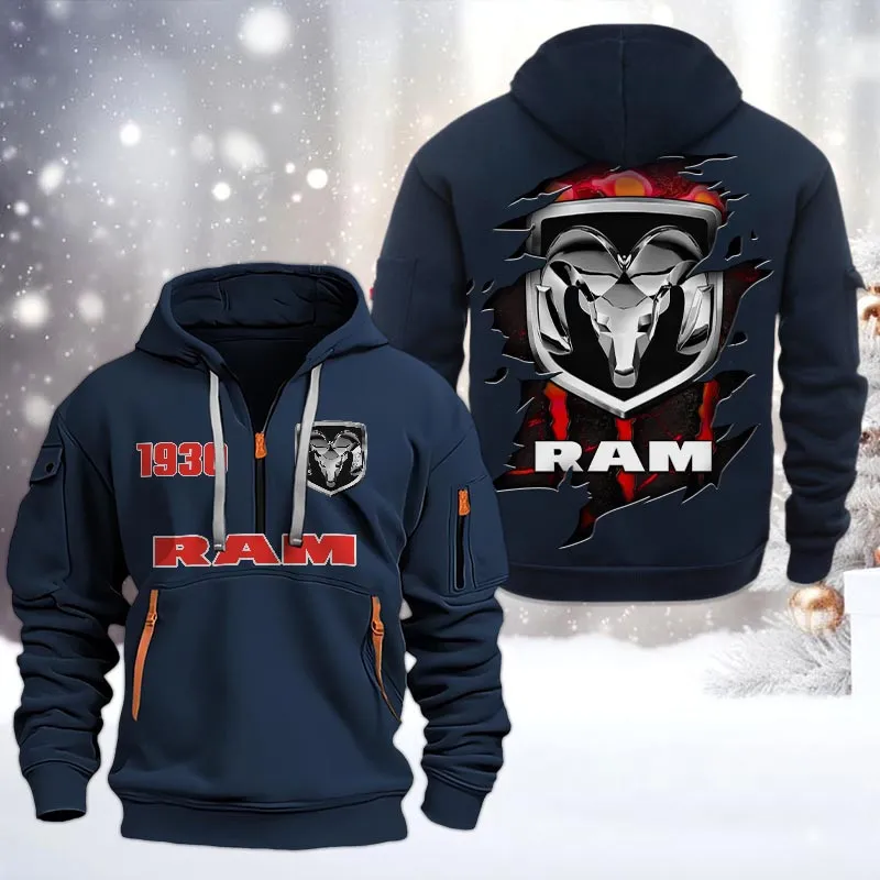 Truck Lovers Gift Hoodie Half Zipper, Hoodie All Over Print Gift For Car Owners CAR198032779 - Navy