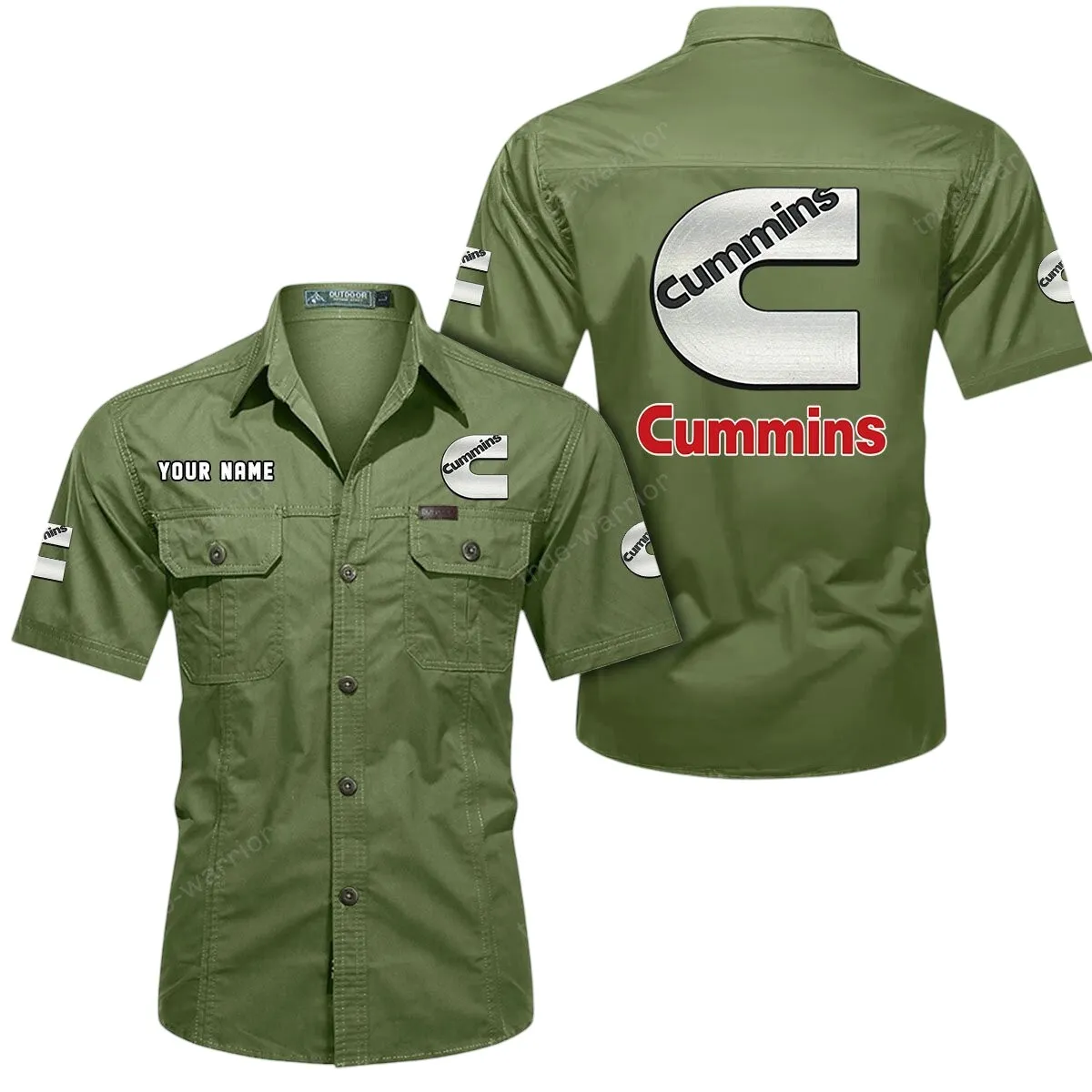 Truck Lovers Gift Short Sleeved Shirt, Button Up Shirt Exclusive Logo For Car Owners CAR444052625952 - Fruit Green
