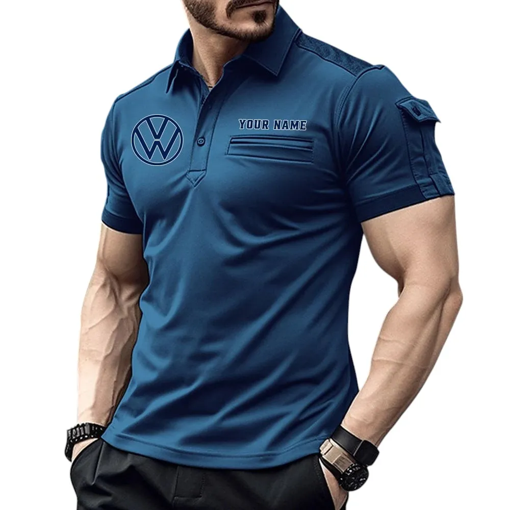 Truck Off-Road Fans Gift Pocket Polo Shirt, Polo Shirt Exclusive Logo For Truck Off-Road Fan, Custom Name CAR445060325025 - Navy Blue