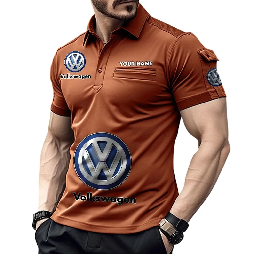 Truck Off-Road Fans Gift Pocket Polo Shirt, Polo Shirt Exclusive Logo For Truck Off-Road Fan, Custom Name CAR450051325397 - Orange