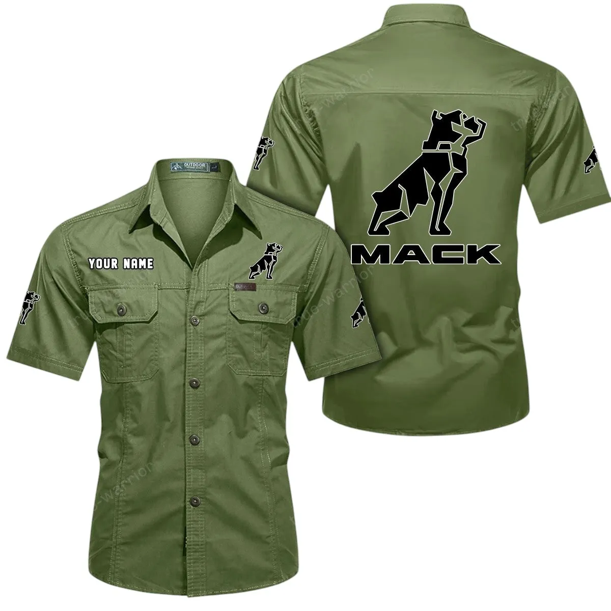 Trucks Lovers Gift Short Sleeved Shirt, Button Up Shirt Exclusive Logo For Car Owners CAR444052625877 - Fruit Green