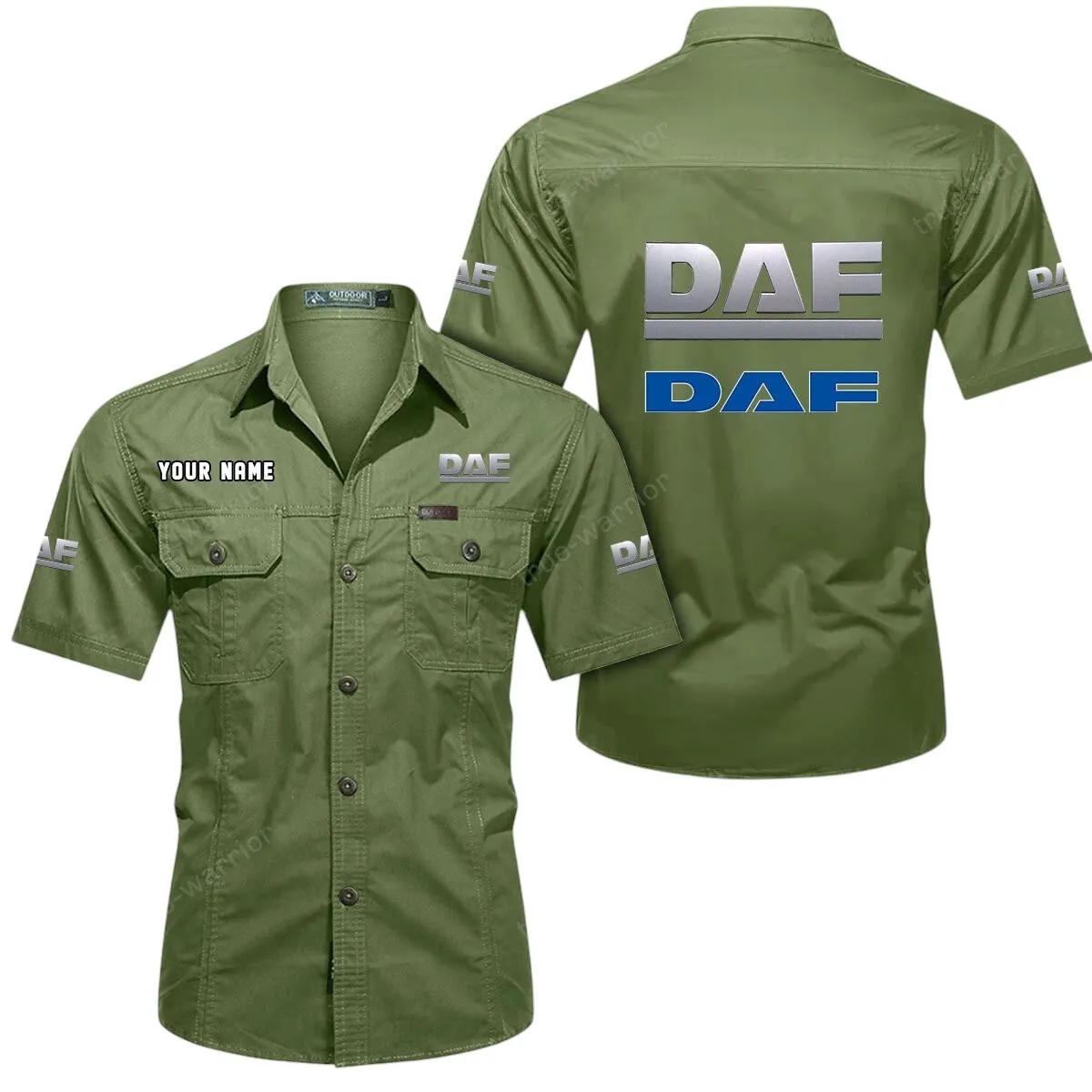 Trucks Lovers Gift Short Sleeved Shirt, Button Up Shirt Exclusive Logo For Car Owners CAR444052625886 - Fruit Green