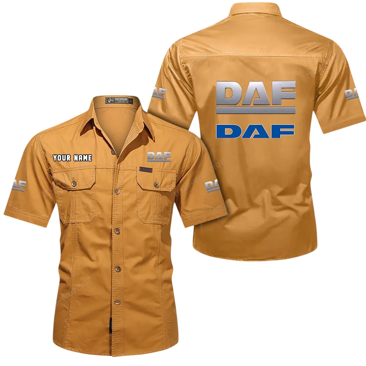 Trucks Lovers Gift Short Sleeved Shirt, Button Up Shirt Exclusive Logo For Car Owners CAR444052625886 - Turmeric
