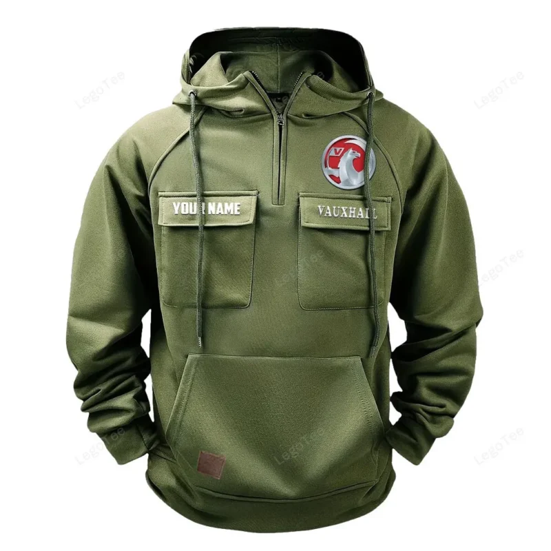 Car Hoodie Tactical Quarter Zip, Hoodie Exclusive Logo For Car Lovers - Army Green CAR109021425409-1