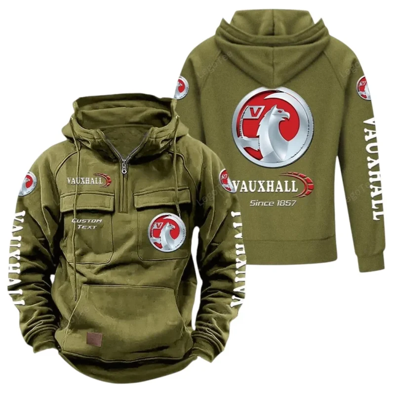 Car Hoodie Tactical Quarter Zip, Hoodie Exclusive Logo For Car Lovers - Army Green CAR96021425733-1