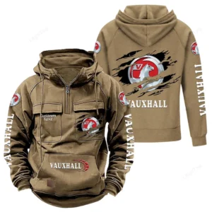 Car Hoodie Tactical Quarter Zip, Hoodie Exclusive Logo For Car Lovers - Khaki CAR122021425067-4