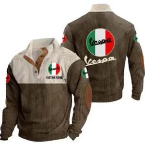 Car Men's Stand Up Collar Base Shirt, Collar Hoodie Exclusive Logo For Car Motorcycles Fans CAR20012198 - Brown
