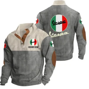 Car Men's Stand Up Collar Base Shirt, Collar Hoodie Exclusive Logo For Car Motorcycles Fans CAR20012198 - Grey