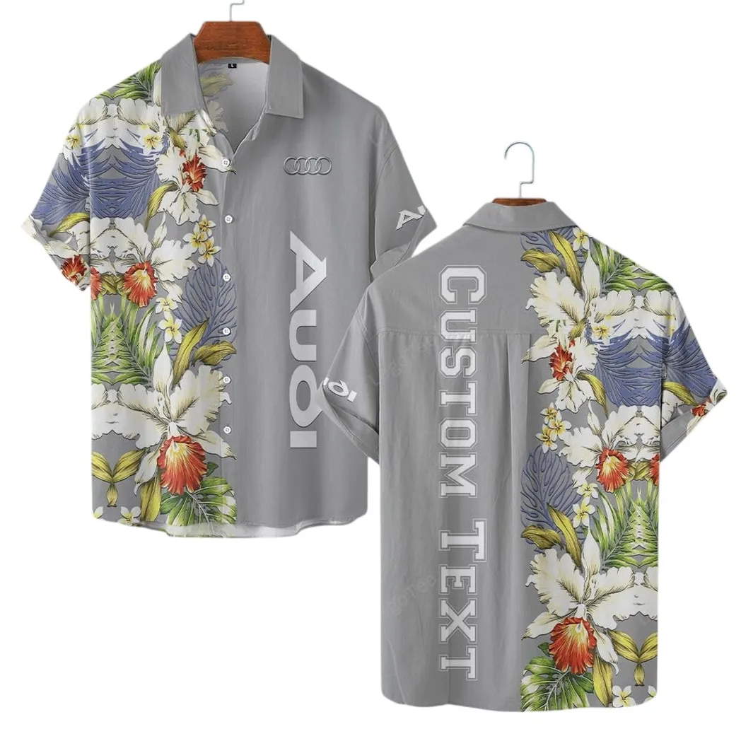 Vintage Car Fans Gift Hawaiian Shirt, Button up Shirt All Over Print For Car Lovers CAR1230304000 - Grey