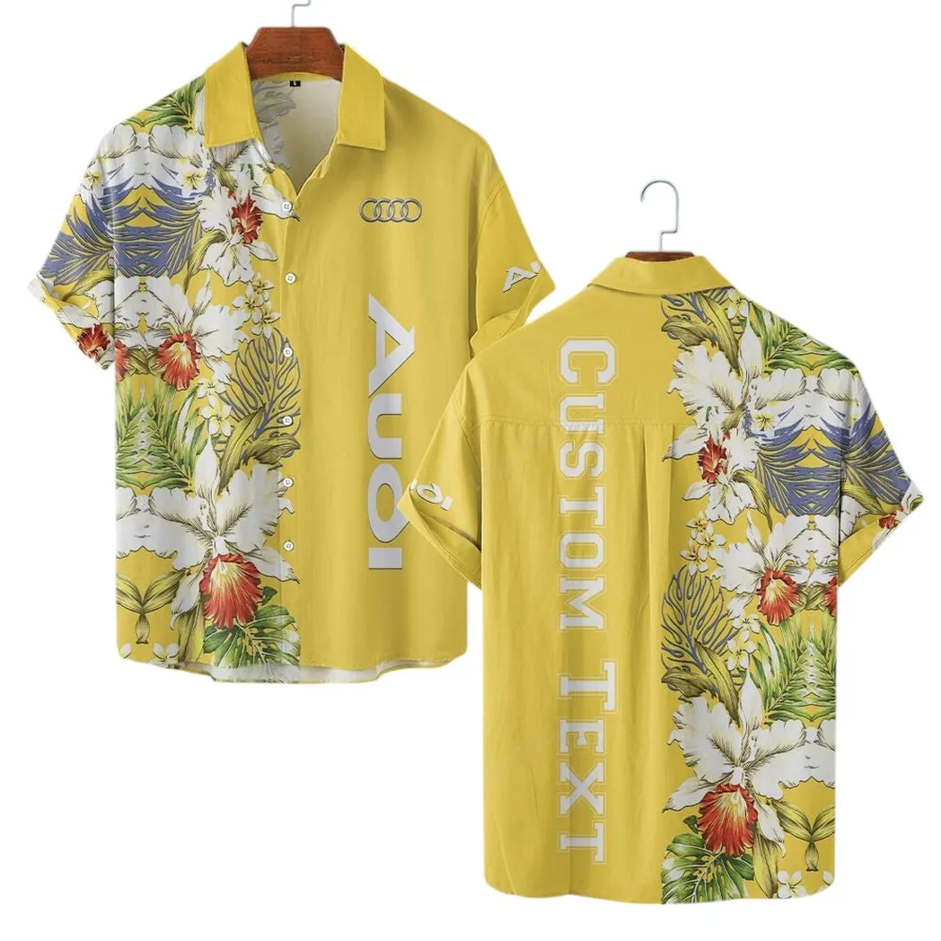 Vintage Car Fans Gift Hawaiian Shirt, Button up Shirt All Over Print For Car Lovers CAR1230304000 - Yellow