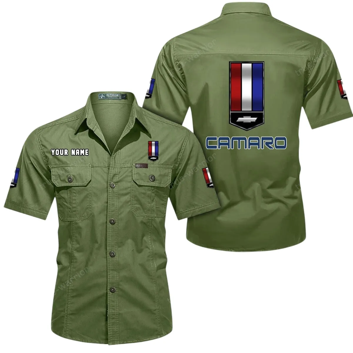 Vintage Car Lovers Gift Short Sleeved Shirt, Button Up Shirt Exclusive Logo For Car Owners CAR444052625838 - Fruit Green