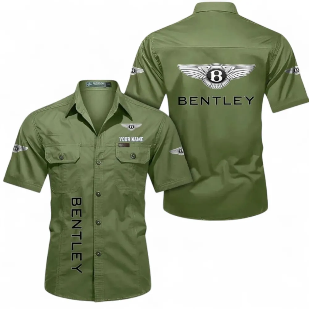 Vintage Car Short Sleeved Shirt, Button up Shirt Exclusive Logo For Car Owners, Custom Name CAR392072125831-Fruit Green