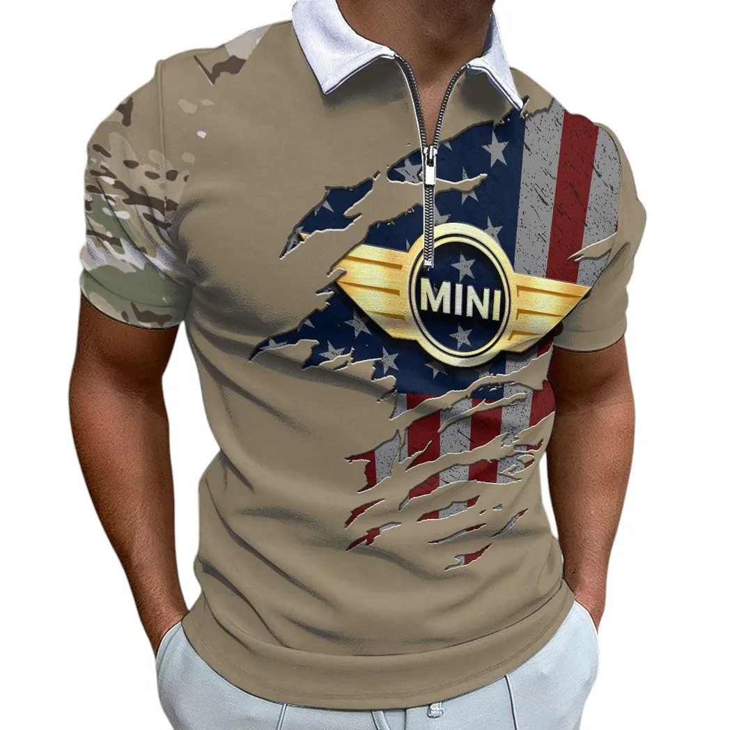 Vintage City Car Fans Gift Zipper Polo Shirt, Shirt Exclusive Logo For Vintage City Car Lovers CAR340213053-1