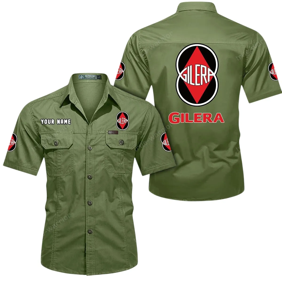 Vintage Motorbike Lovers Gift Short Sleeved Shirt, Button Up Shirt Exclusive Logo For Car Owners CAR444052625844 - Fruit Green