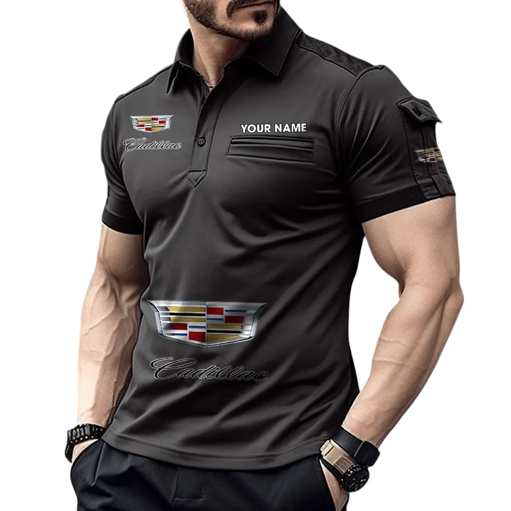 Vintage Old Car Fans Gift Pocket Polo Shirt, Polo Shirt Exclusive Logo For Luxury Car Fan, Custom Name CAR450051325346 - Black