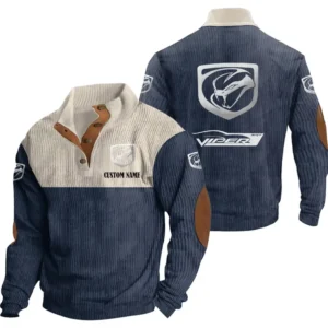Car Men's Stand Up Collar Base Shirt, Collar Hoodie Exclusive Logo For Car Motorcycles Fans CAR20012200 - Navy Blue