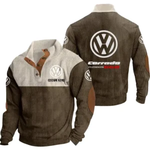 Car Corrado G60 Men's Stand Up Collar Base Shirt, Collar Hoodie Exclusive Logo For Car Motorcycles Fans CAR20012199 - Brown