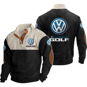 Car Golf Men's Stand Up Collar Base Shirt, Collar Hoodie Exclusive Logo For Car Motorcycles Fans CAR20012203 - Black