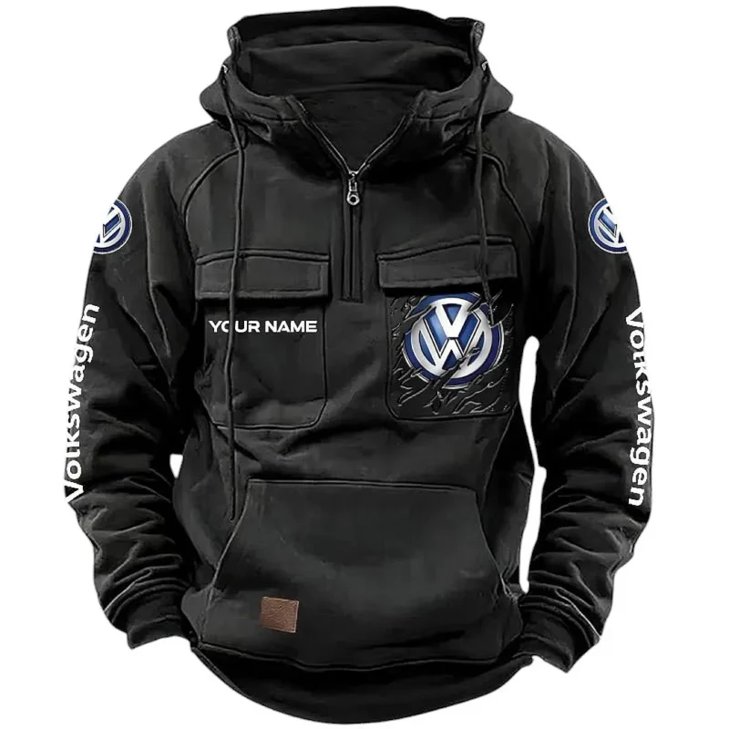 Car Hoodie Tactical Quarter Zip, Hoodie Exclusive Logo For Car Lovers CAR164022425171 - Black