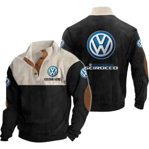 Car Scirocco Men's Stand Up Collar Base Shirt, Collar Hoodie Exclusive Logo For Car Motorcycles Fans CAR20012205 - Black