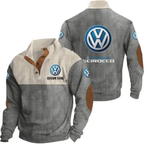 Car Scirocco Men's Stand Up Collar Base Shirt, Collar Hoodie Exclusive Logo For Car Motorcycles Fans CAR20012205 - Grey