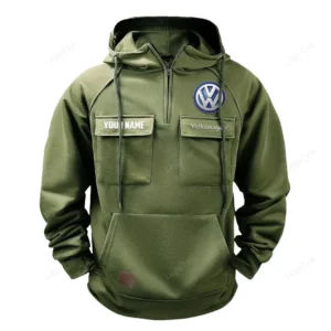 Car Hoodie Tactical Quarter Zip, Hoodie Exclusive Logo For Car Lovers - Army Green CAR109021425336-1