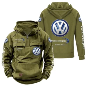 Car Hoodie Tactical Quarter Zip, Hoodie Exclusive Logo For Car Lovers - Army Green CAR96021425666-1