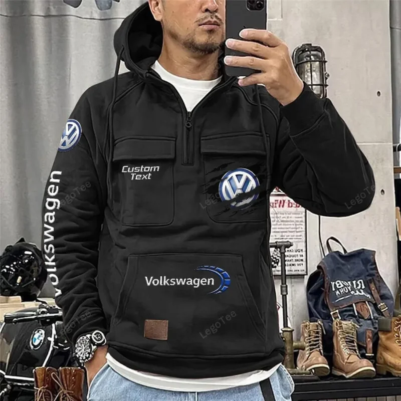 Car Hoodie Tactical Quarter Zip, Hoodie Exclusive Logo For Car Lovers - Black CAR122021425000-2 - Image 2
