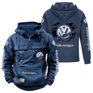 Car Hoodie Tactical Quarter Zip, Hoodie Exclusive Logo For Car Lovers - Dark Blue CAR122021425000-3
