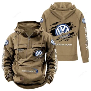 Car Hoodie Tactical Quarter Zip, Hoodie Exclusive Logo For Car Lovers - Khaki CAR122021425000-4
