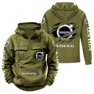 Car Hoodie Tactical Quarter Zip, Hoodie Exclusive Logo For Car Lovers - Army Green CAR122021425006-1