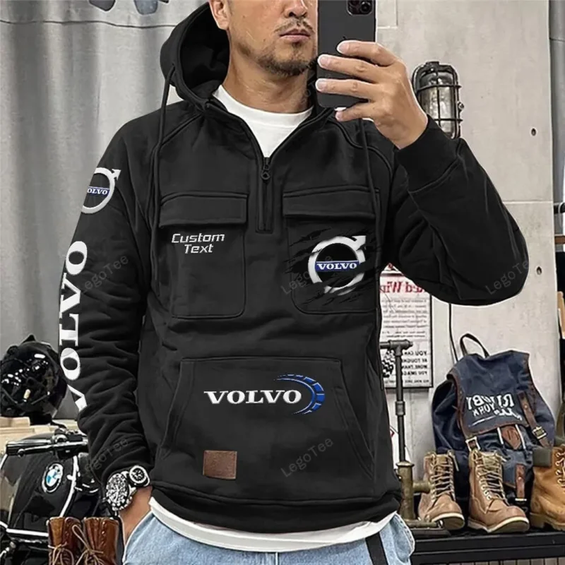 Car Hoodie Tactical Quarter Zip, Hoodie Exclusive Logo For Car Lovers - Black CAR122021425006-2 - Image 2