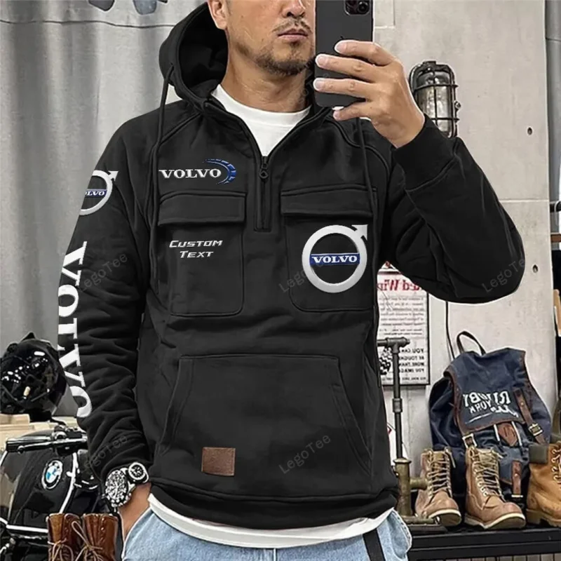 Car Hoodie Tactical Quarter Zip, Hoodie Exclusive Logo For Car Lovers - Black CAR96021425675-2 - Image 2