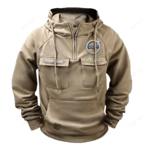 Car Hoodie Tactical Quarter Zip, Hoodie Exclusive Logo For Car Lovers - Khaki CAR109021425349-4