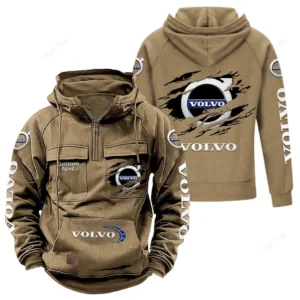 Car Hoodie Tactical Quarter Zip, Hoodie Exclusive Logo For Car Lovers - Khaki CAR122021425006-4