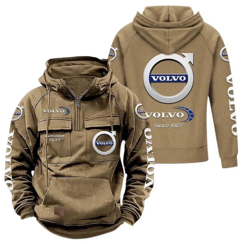 Car Hoodie Tactical Quarter Zip, Hoodie Exclusive Logo For Car Lovers - Khaki CAR96021425675-4