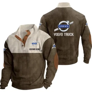 Car Trucks Men's Stand Up Collar Base Shirt, Collar Hoodie Exclusive Logo For Car Motorcycles Fans CAR20012206 - Brown
