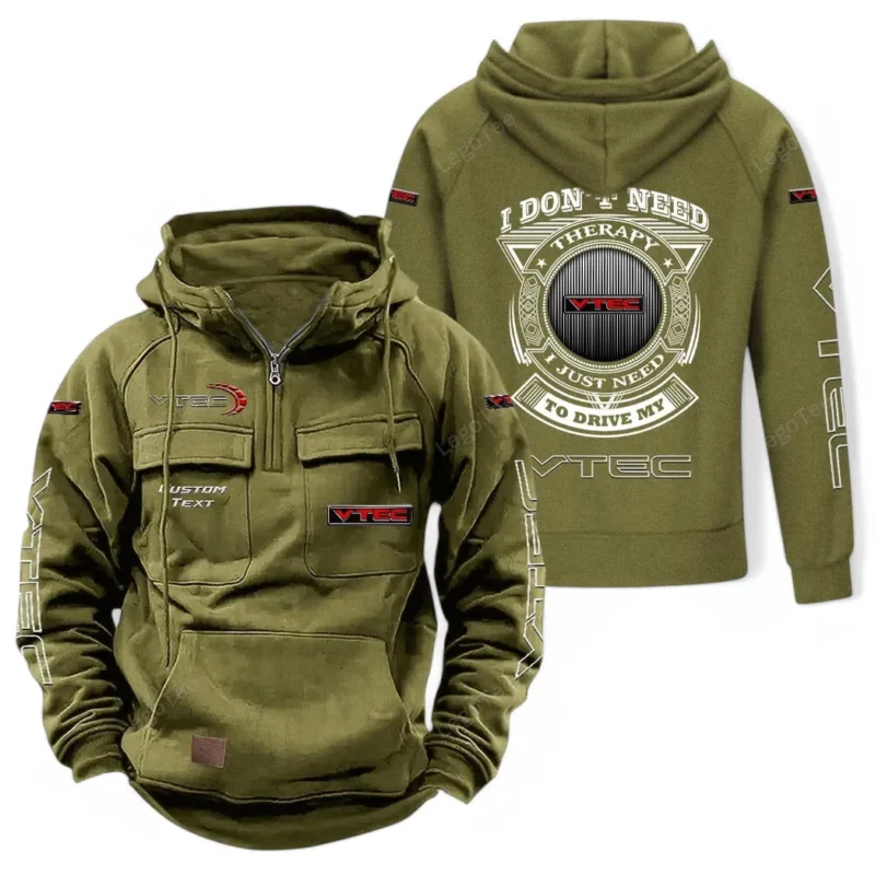 Car Motors Hoodie Tactical Quarter Zip, Hoodie Exclusive Logo For Car Owners CAR106021525040 - Army Green