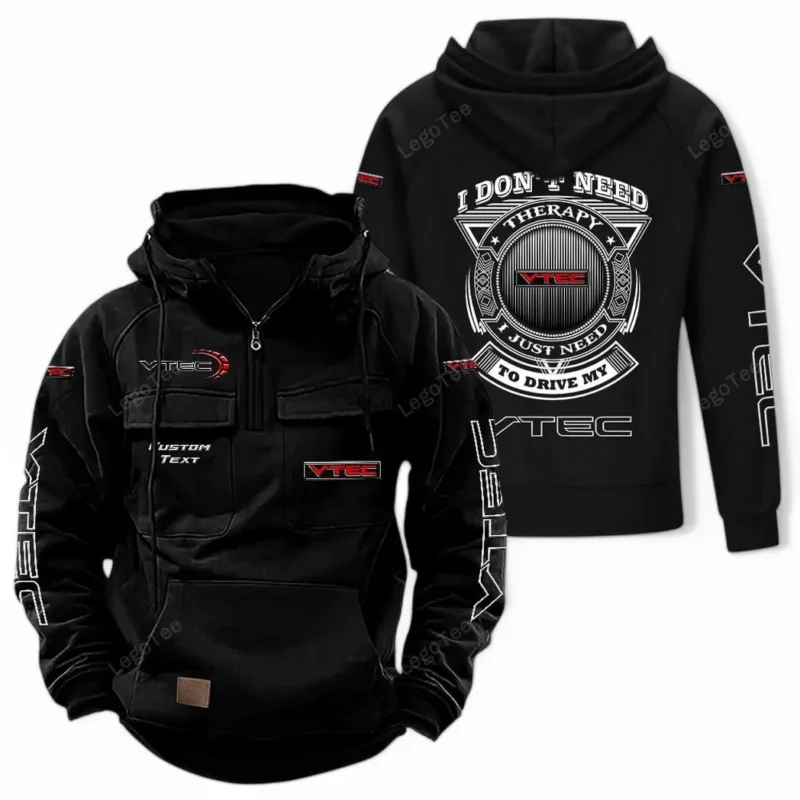 Car Motors Hoodie Tactical Quarter Zip, Hoodie Exclusive Logo For Car Owners CAR106021525040 - Black