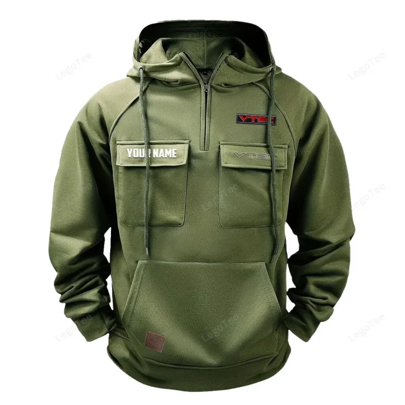 Car Motors Hoodie Tactical Quarter Zip, Hoodie Exclusive Logo For Car Motors Lovers - Army Green CAR109021425381-1