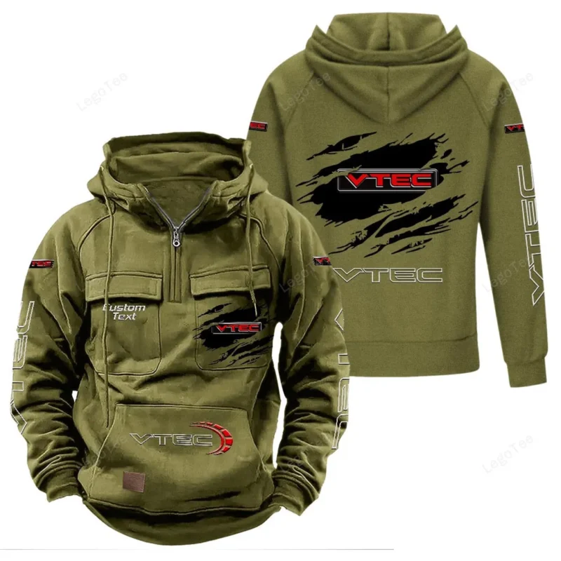 Car Motors Hoodie Tactical Quarter Zip, Hoodie Exclusive Logo For Car Motors Lovers - Army Green CAR122021425041-1