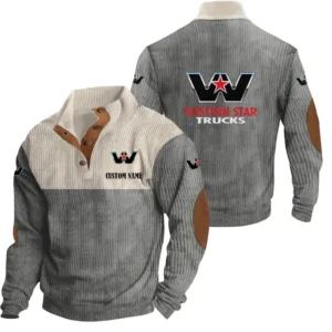 Car Men's Stand Up Collar Base Shirt, Collar Hoodie Exclusive Logo For Car Motorcycles Fans CAR20012207 - Grey