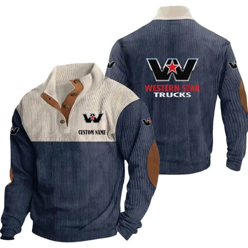 Car Men's Stand Up Collar Base Shirt, Collar Hoodie Exclusive Logo For Car Motorcycles Fans CAR20012207 - Navy Blue