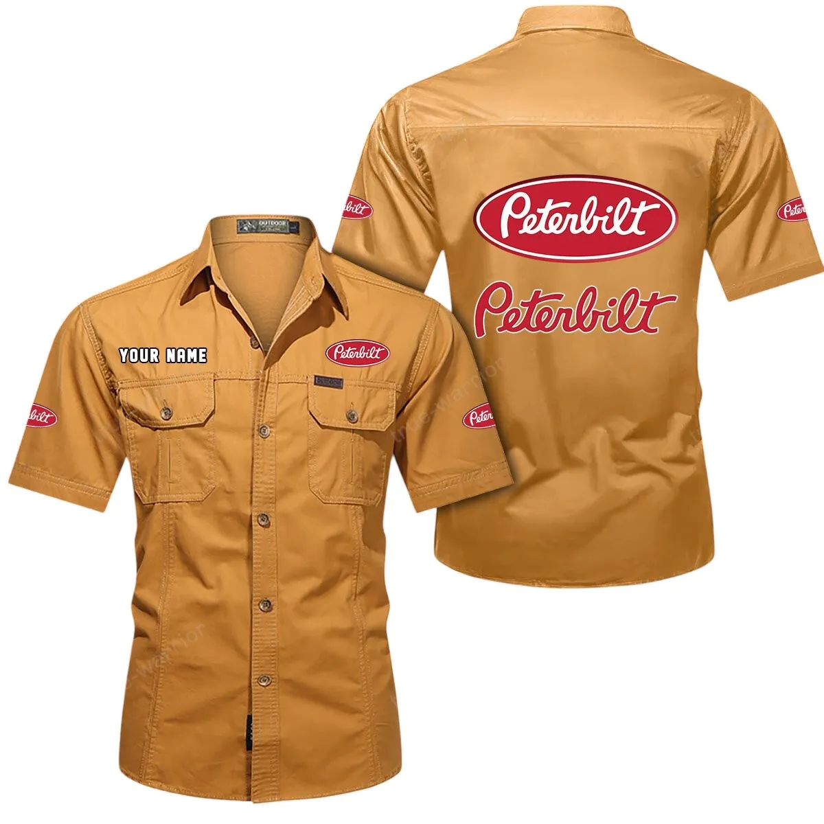 Work Truck Lovers Gift Short Sleeved Shirt, Button Up Shirt Exclusive Logo For Car Owners CAR444052625931 - Turmeric
