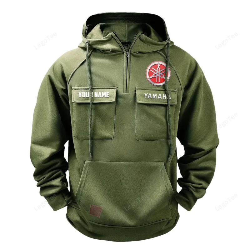 Auto Hoodie Tactical Quarter Zip, Hoodie Exclusive Logo For Auto Lovers - Army Green CAR109021425362-1